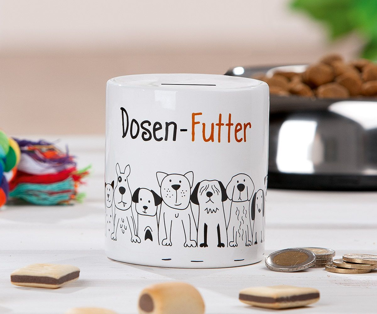 Keramik  Spardose "Dosenfutter"