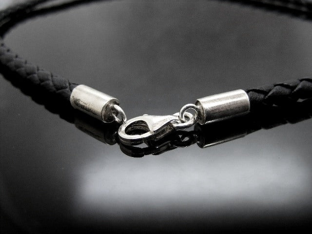 Vegane Flechtlederkette mit 925er Silber