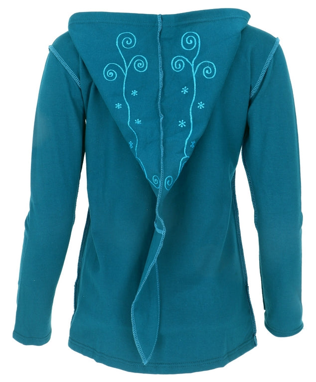 Jacke mit Zipfelkapuze bestickt