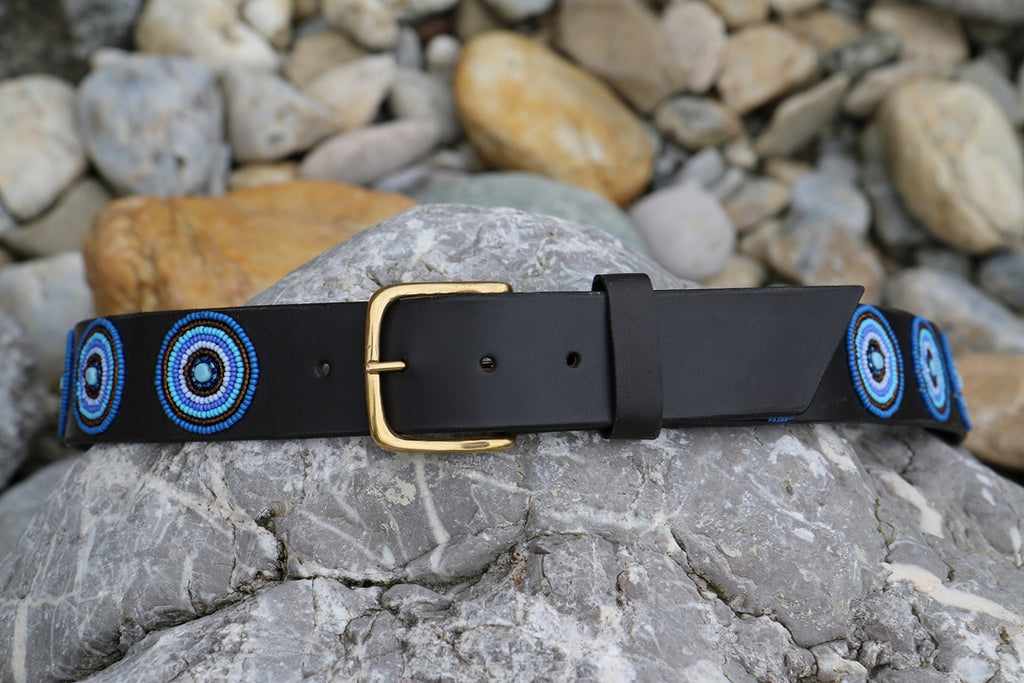TKC Gürtel Blue & Brown Circles