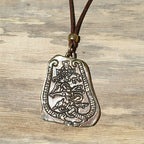 Lederkette mit Runenstein Bronze