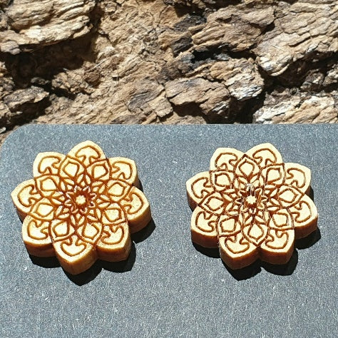Ohrstecker Mandala Holz