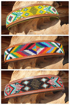 Lederhalsband Aztec Yellow