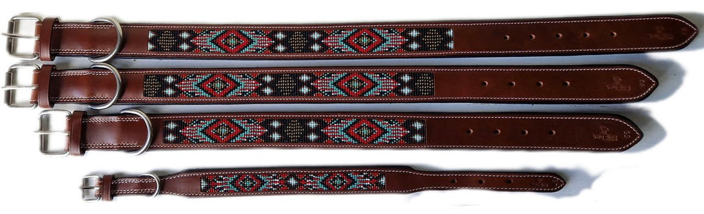 Lederhalsband Aztec Brown