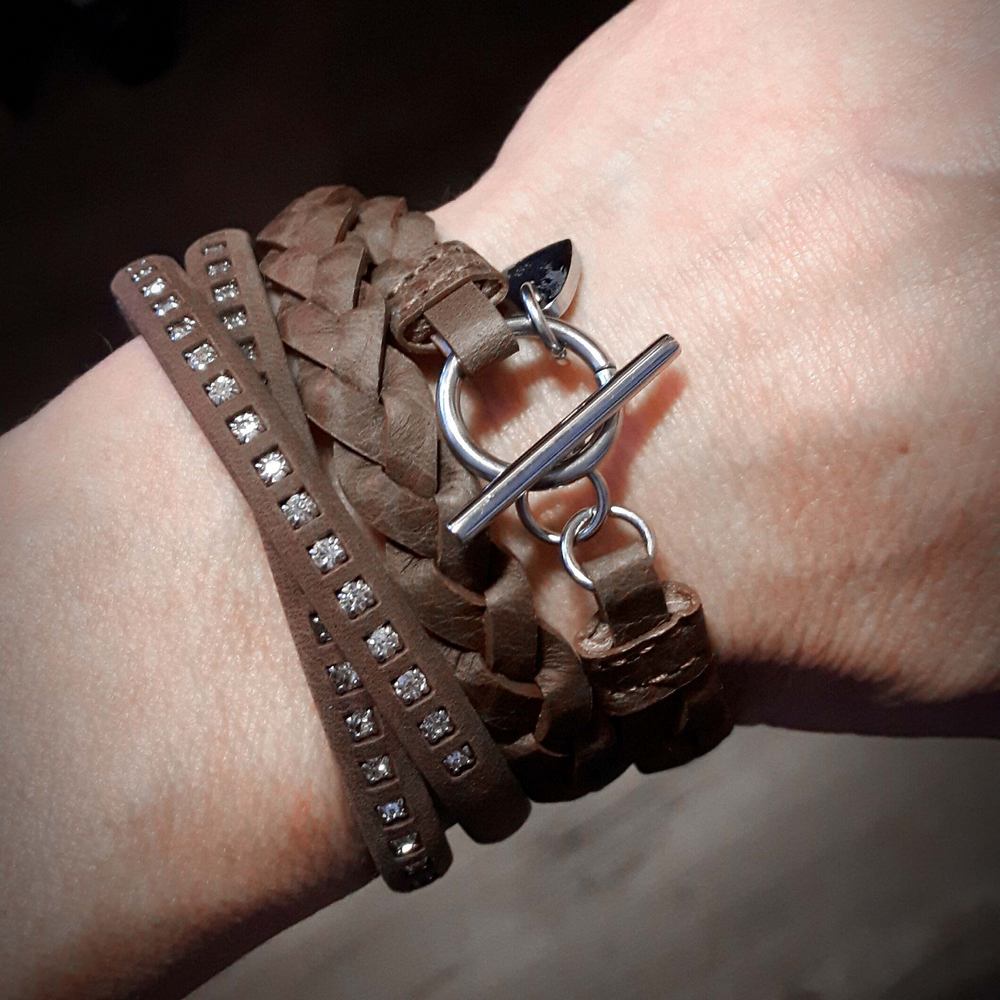 Gewickeltes Flechtlederarmband