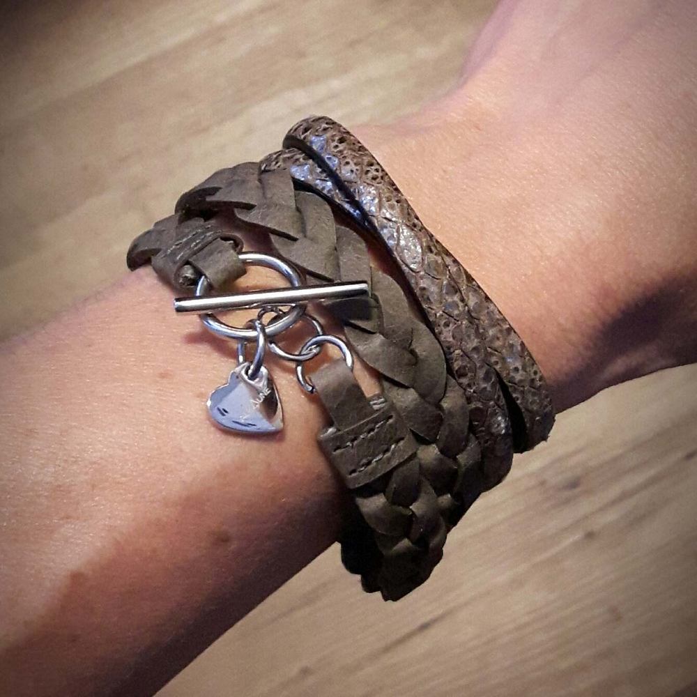 Gewickeltes Flechtlederarmband