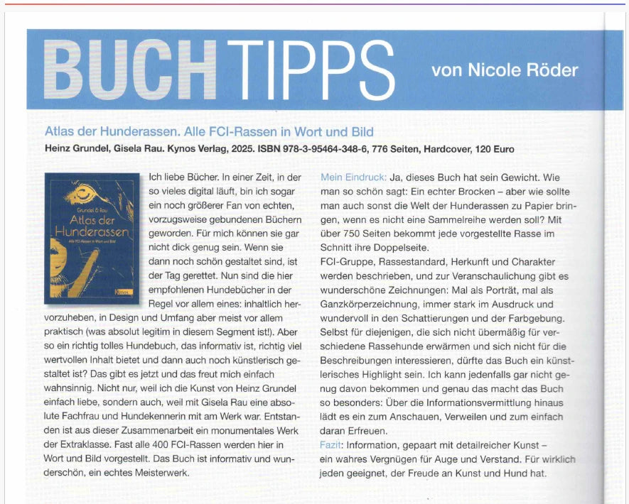 Buchtipp von Nicole Röder zum Buch Atlas der Hunderassen