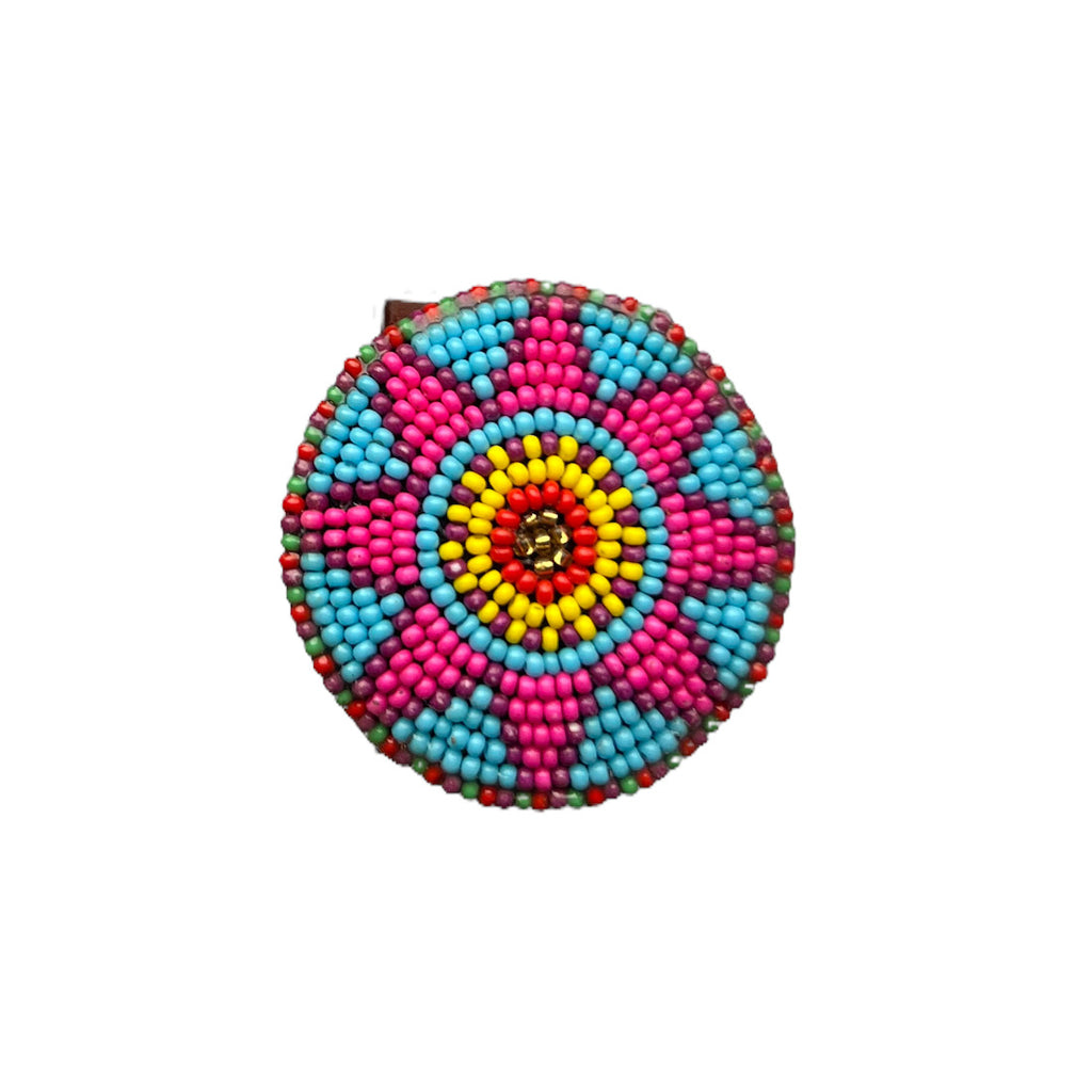 Perlen-Leder-Zier-Button