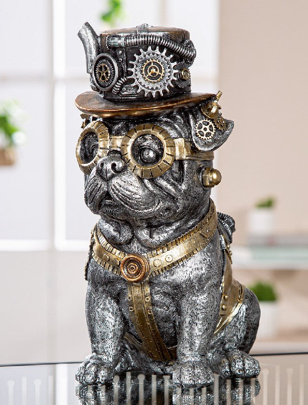 Steampunk Mops Skulptur