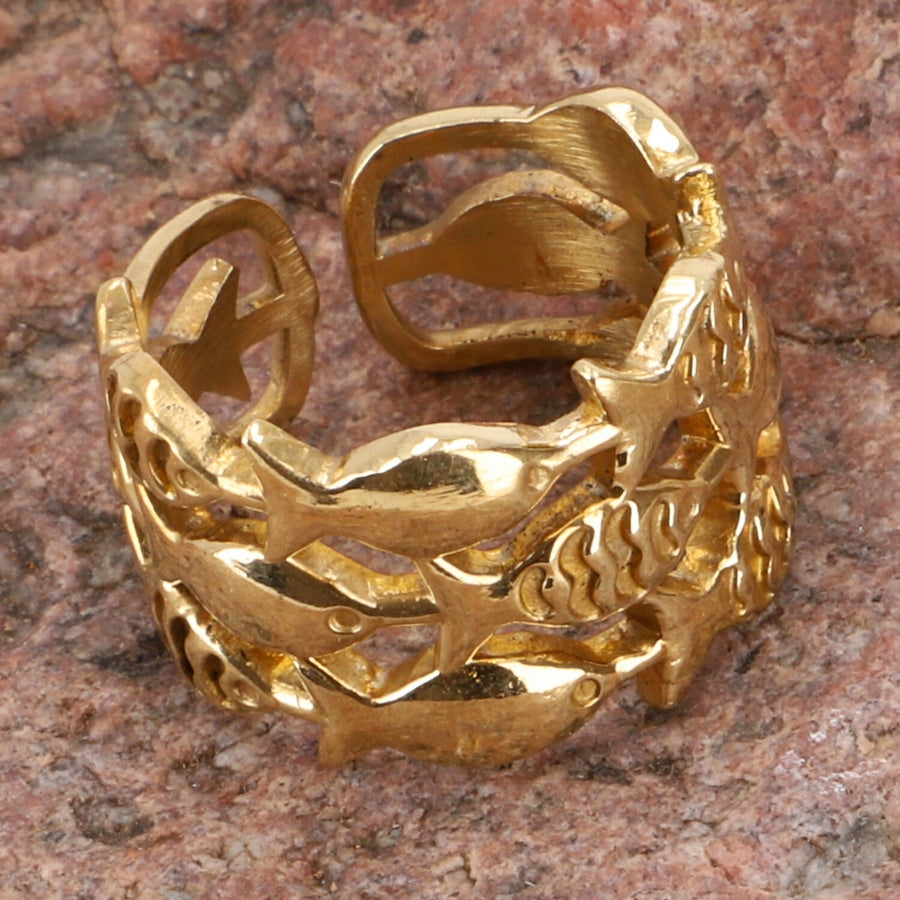 Messingring Fischschwarm