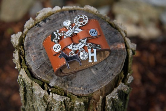 Lederarmband Charms breit