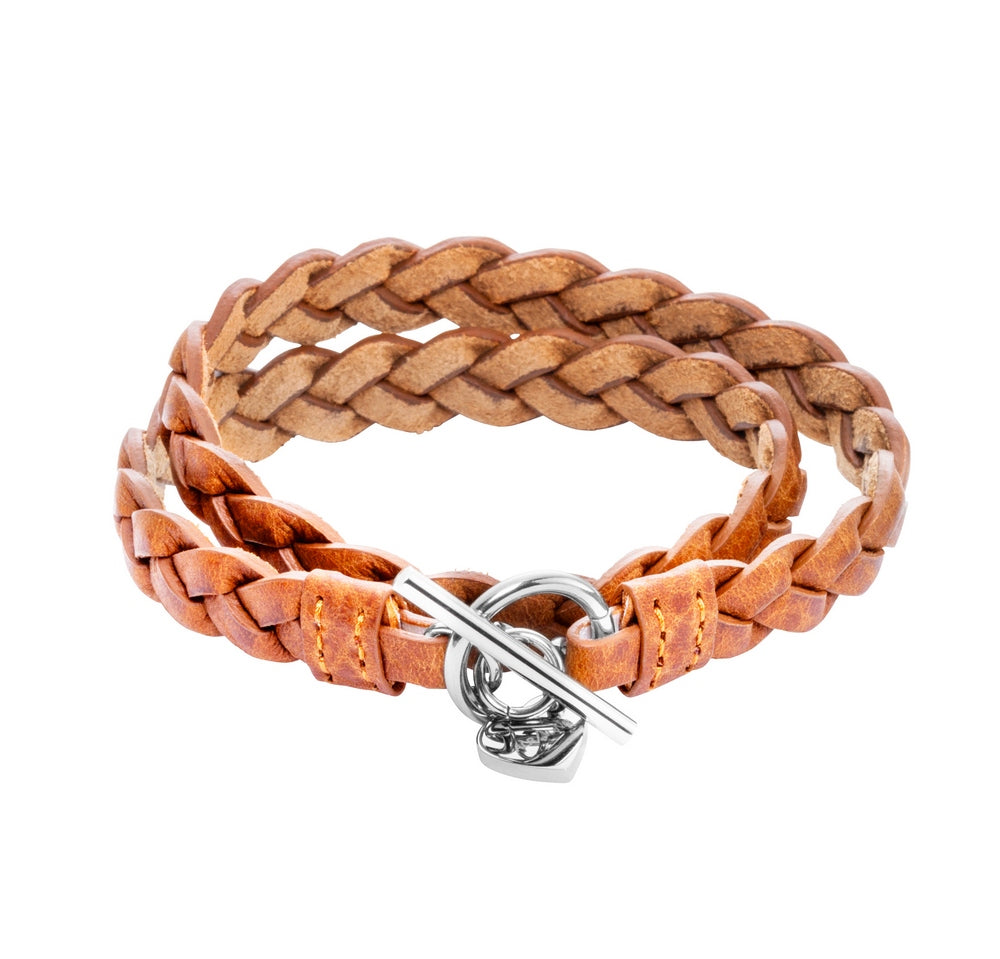 Gewickeltes Flechtlederarmband