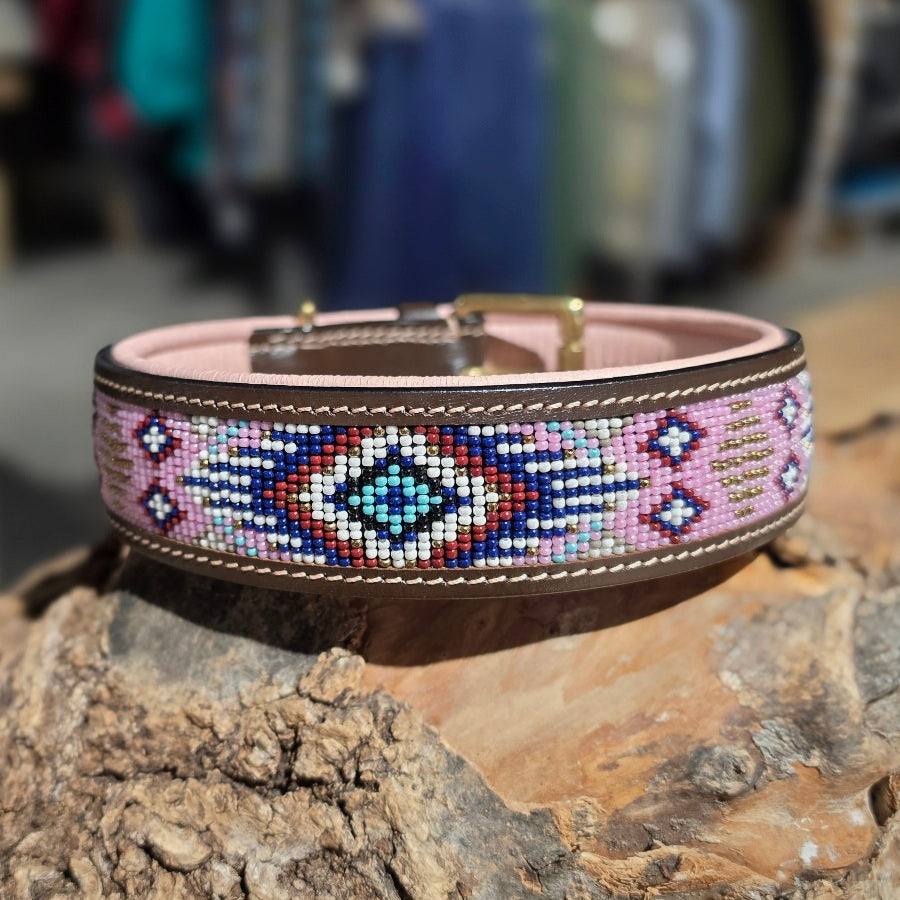 Lederhalsband Aztec Rose
