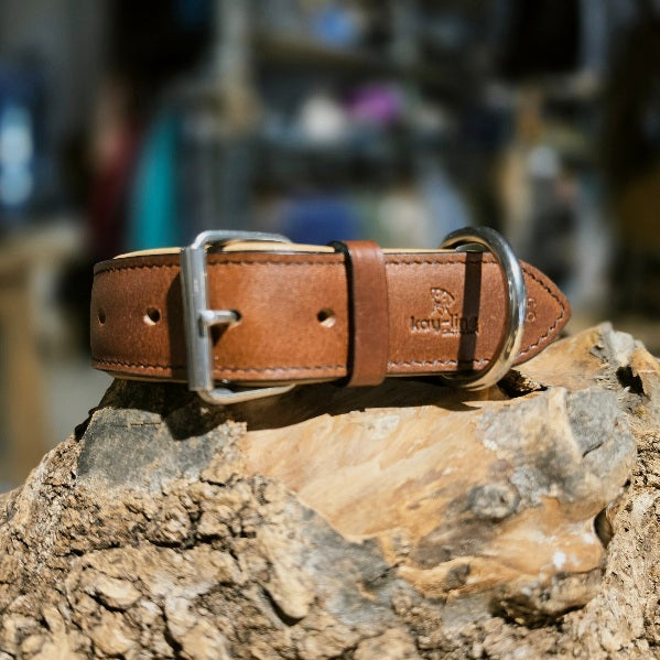 Lederhalsband Ziczac Classy