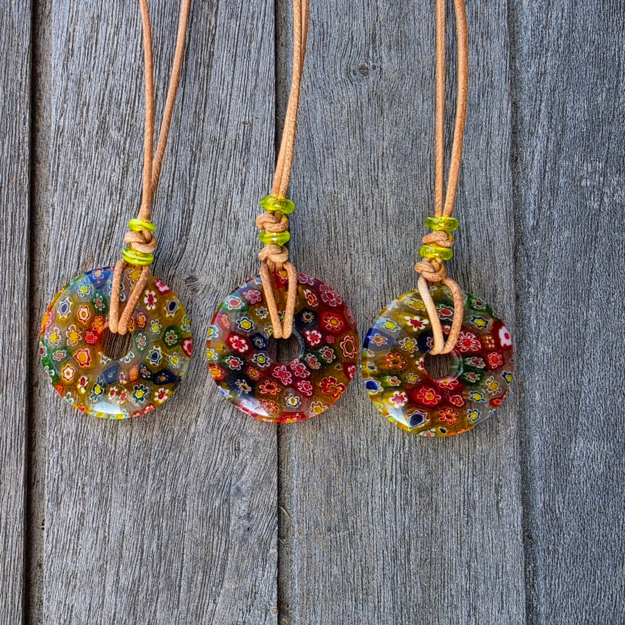 Millefiori Lederkette