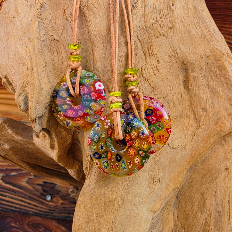 Millefiori Lederkette