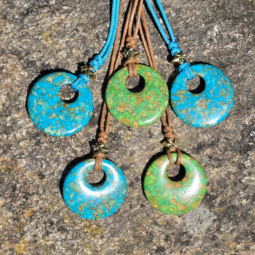 Mosaik Donut lange Kette