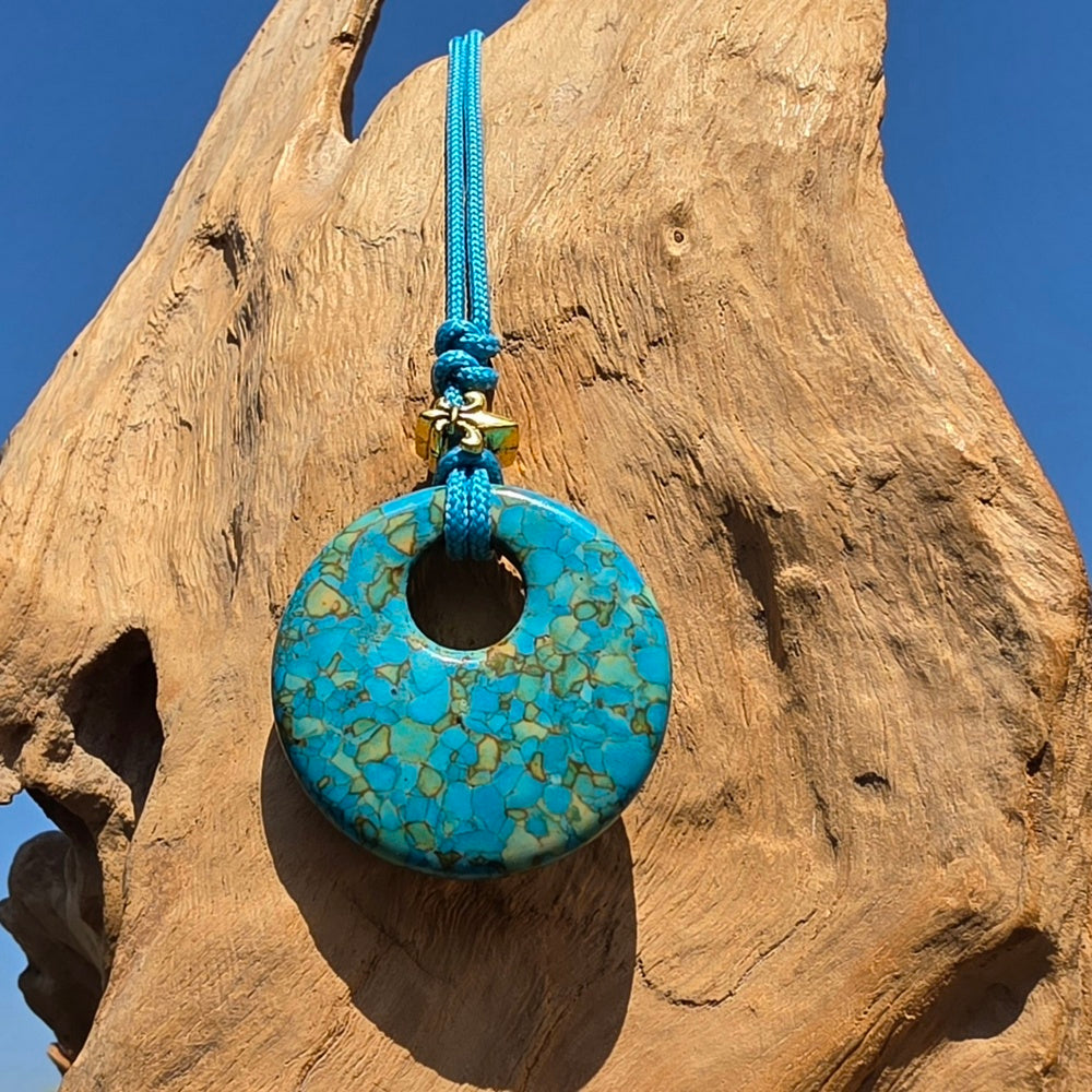 Mosaik Donut lange Kette
