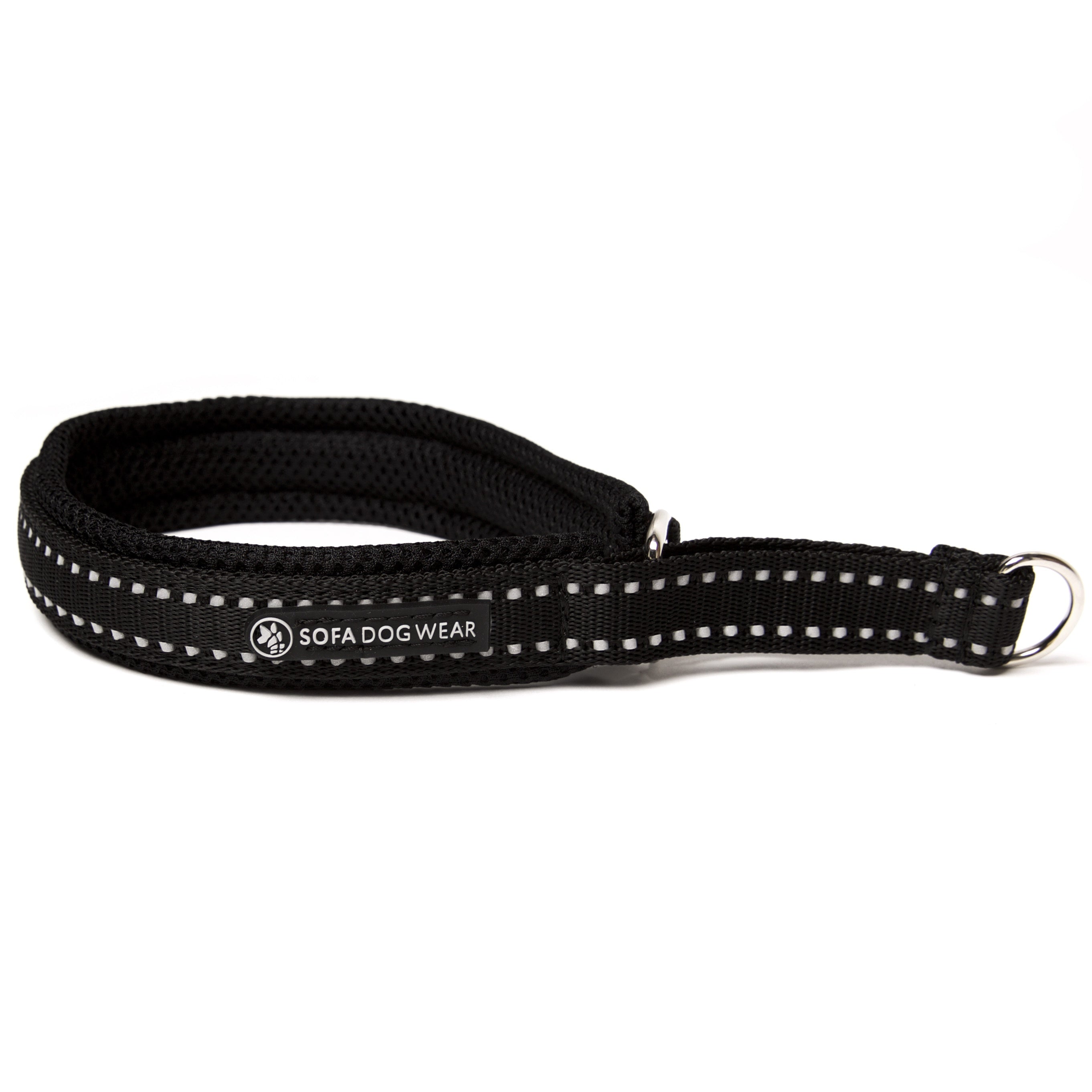 Zugstopphalsband Schwarz/Reflex 20 mm