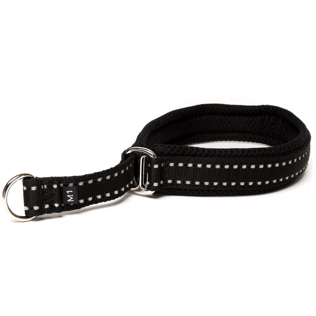 Zugstopphalsband Schwarz/Reflex 20 mm