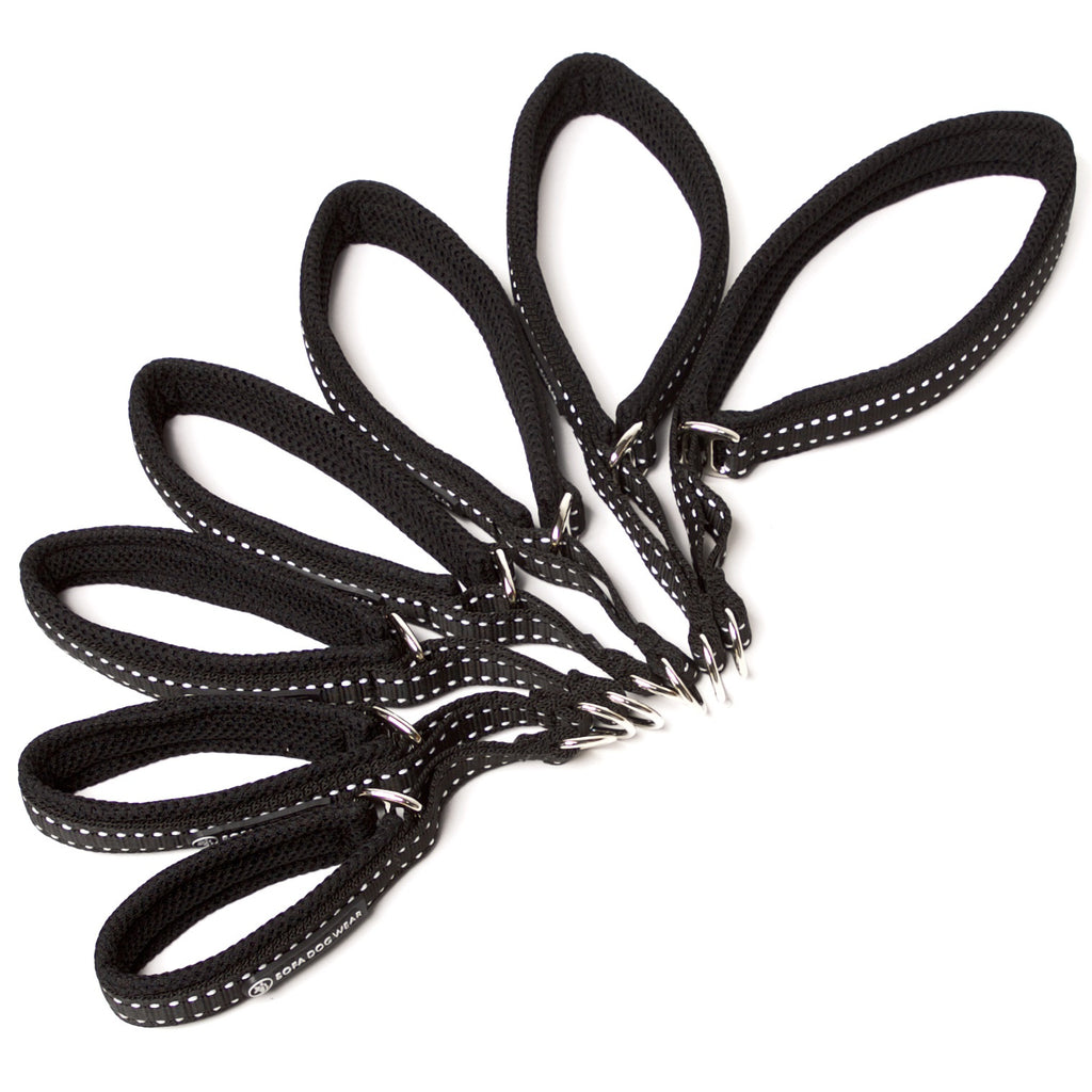 Zugstopphalsband Schwarz/Reflex 20 mm