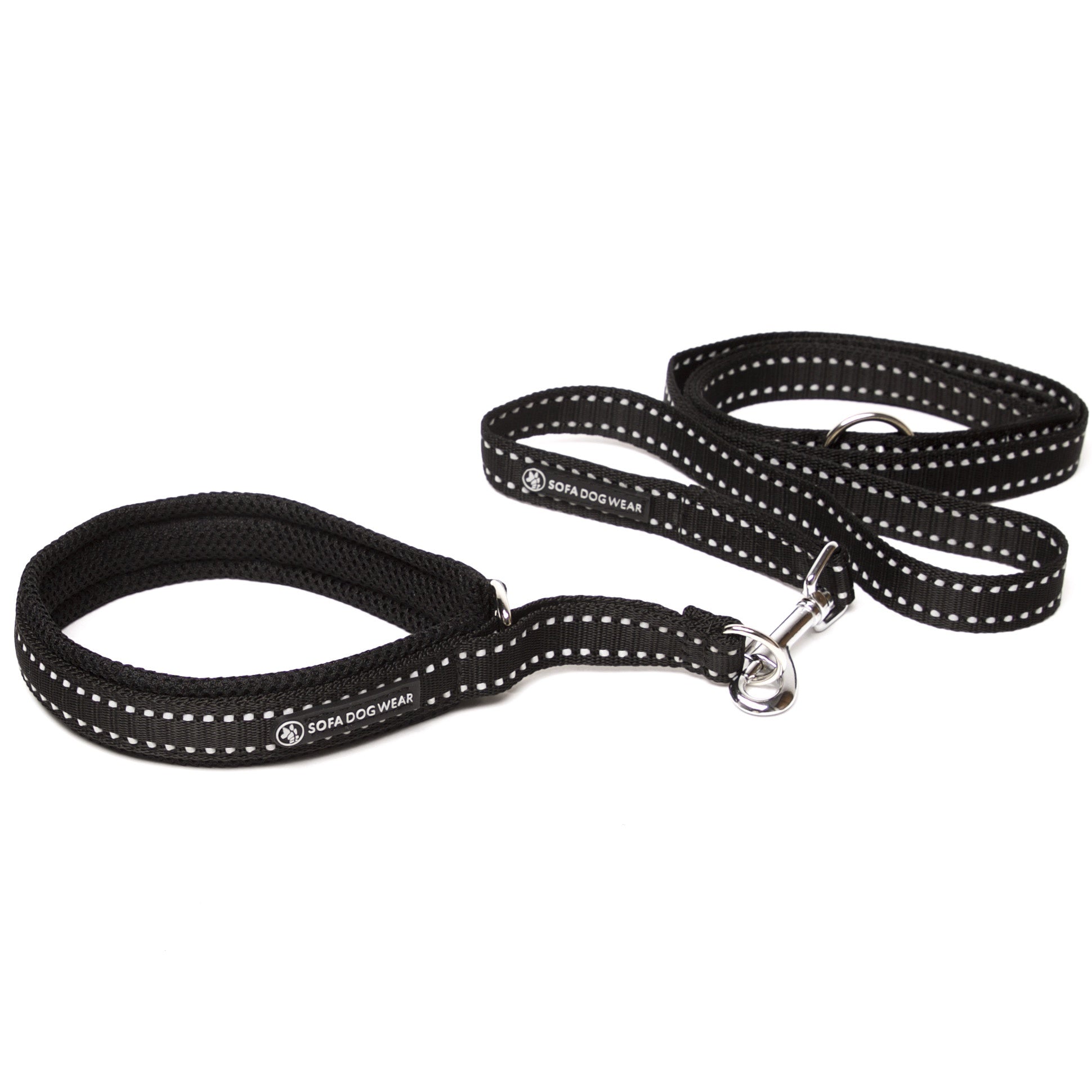 Zugstopphalsband Schwarz/Reflex 20 mm