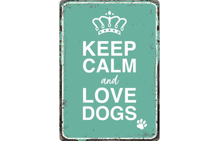 Blechschild "Keep Calm & Love Dogs"