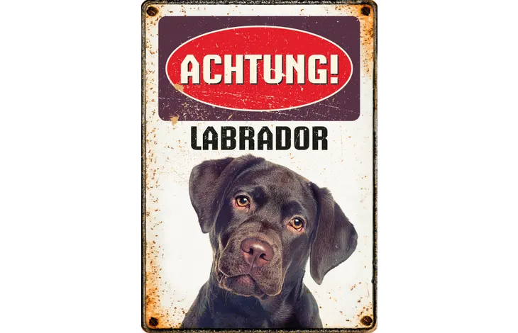 Blechschild "Achtung Labrador"
