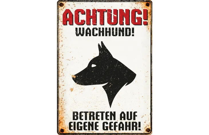 Blechschild "Achtung Wachhund"