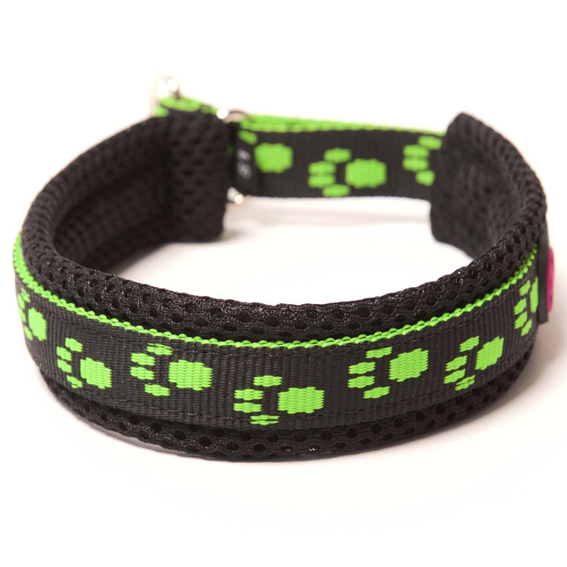 Zugstopphalsband Paw 20 mm Neon Grün S1