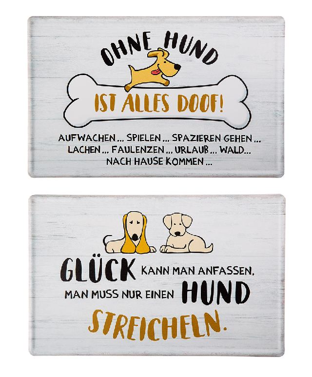 Schmunzelschilder Hund rechteckig Ohne Hund