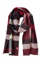 Alpaka Schal Baby Cuadro Rot-Schwarz