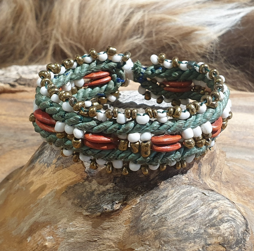 Armband Hemba Salbei-Weiß