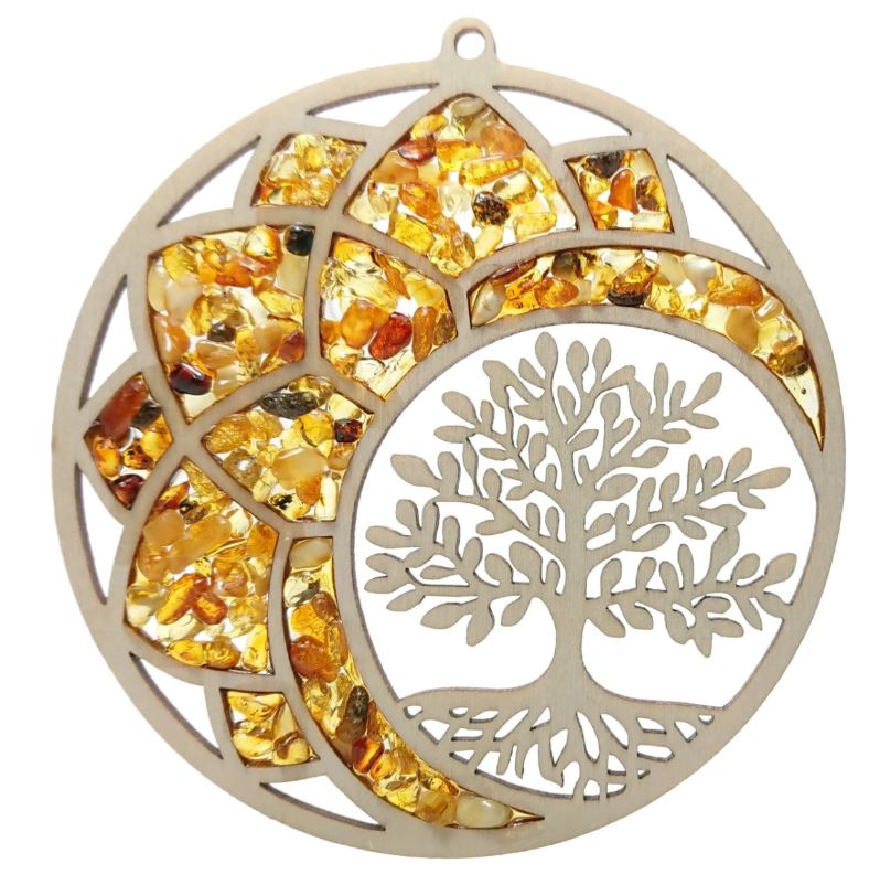 Suncatcher Bernstein 20 cm Kraftbaum