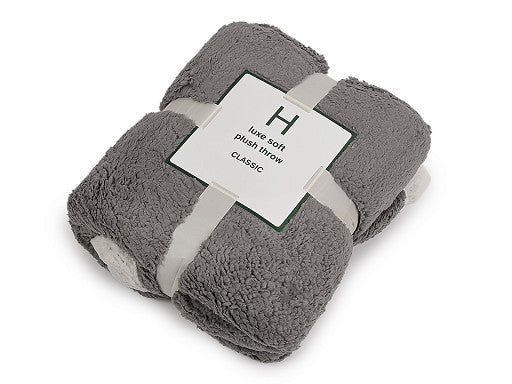 Kuscheldecke Lammfelloptik Grau