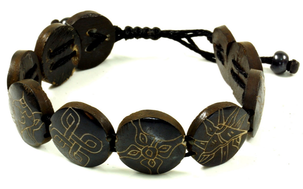 Asthamangala Armband Schwarzbraun rund