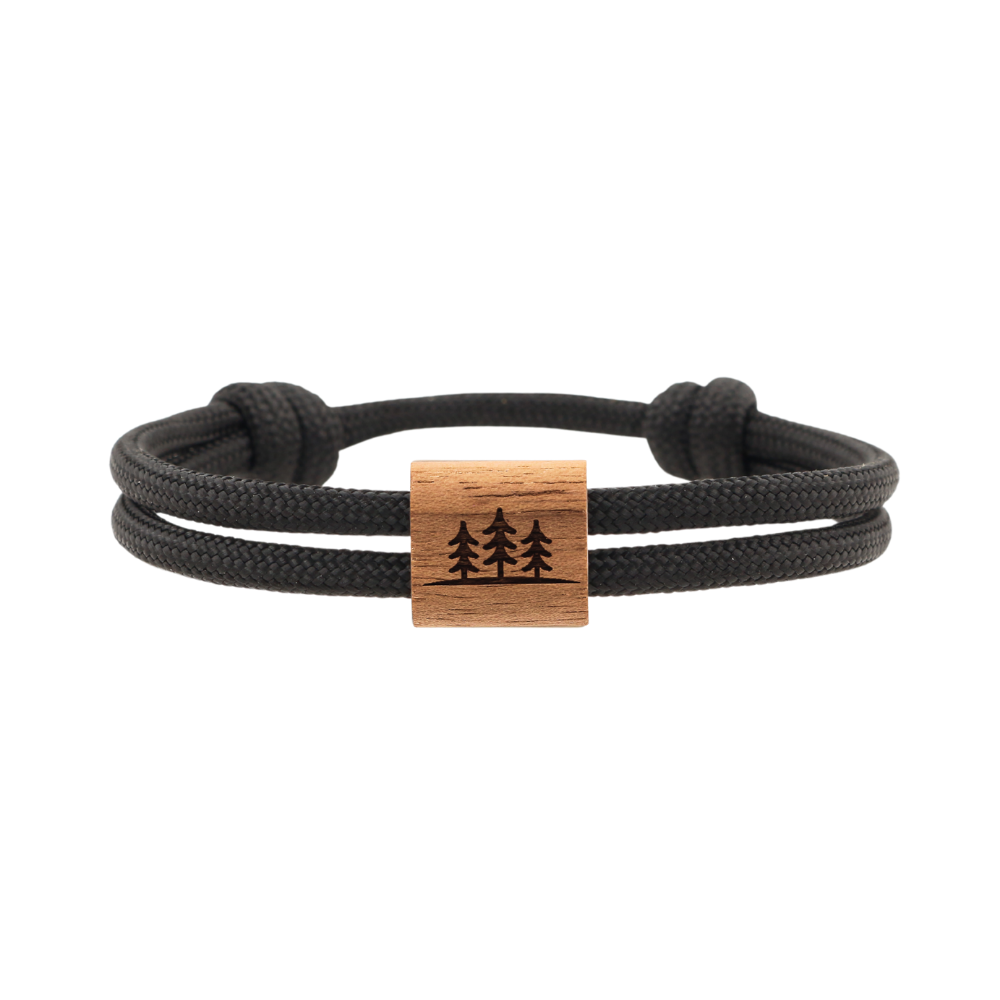 KONA Armband "Bäume" Schwarz M