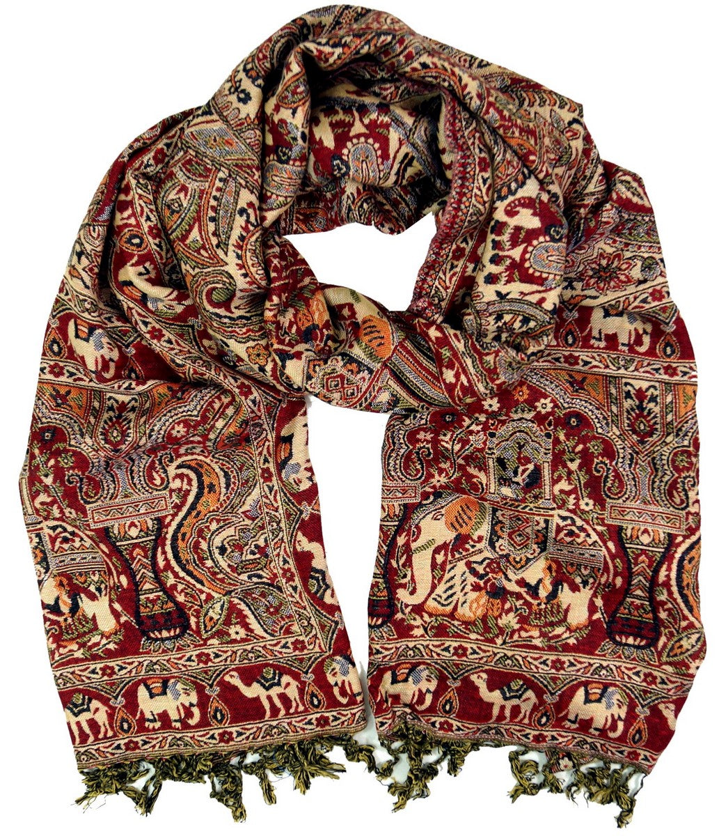 Indischer Schal TRADITION Rot