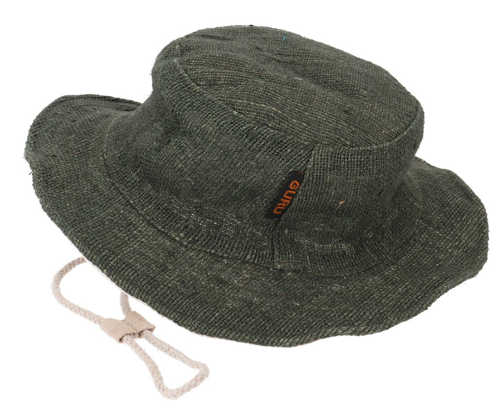 Sommerhut aus Hanf Dunkeloliv