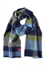 Alpaka Schal Baby Cuadro Blau-Grau