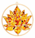 Suncatcher Bernstein 30 cm Lotusblüte
