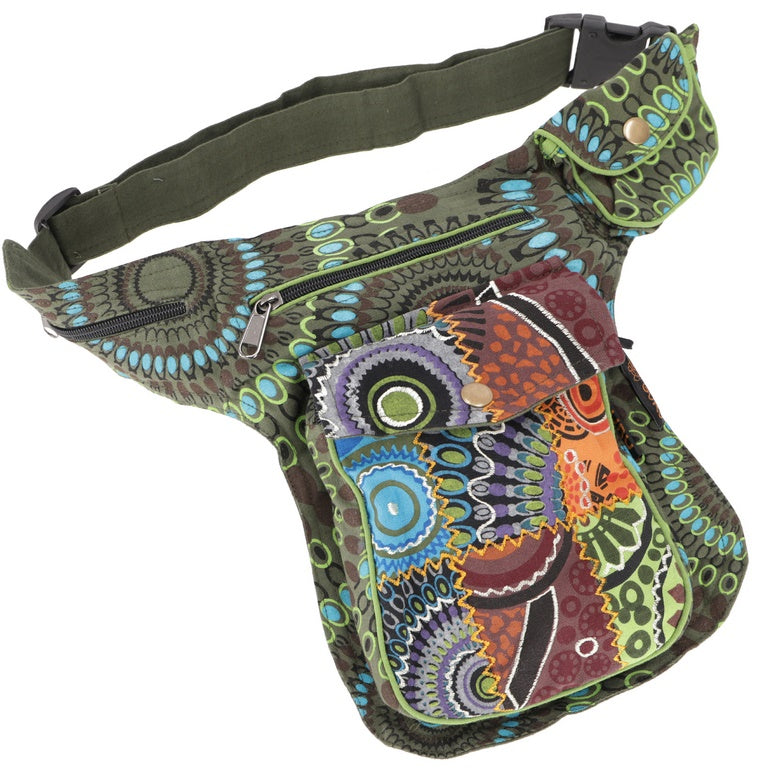 Goa Patchwork Sidebag BUNT Olive