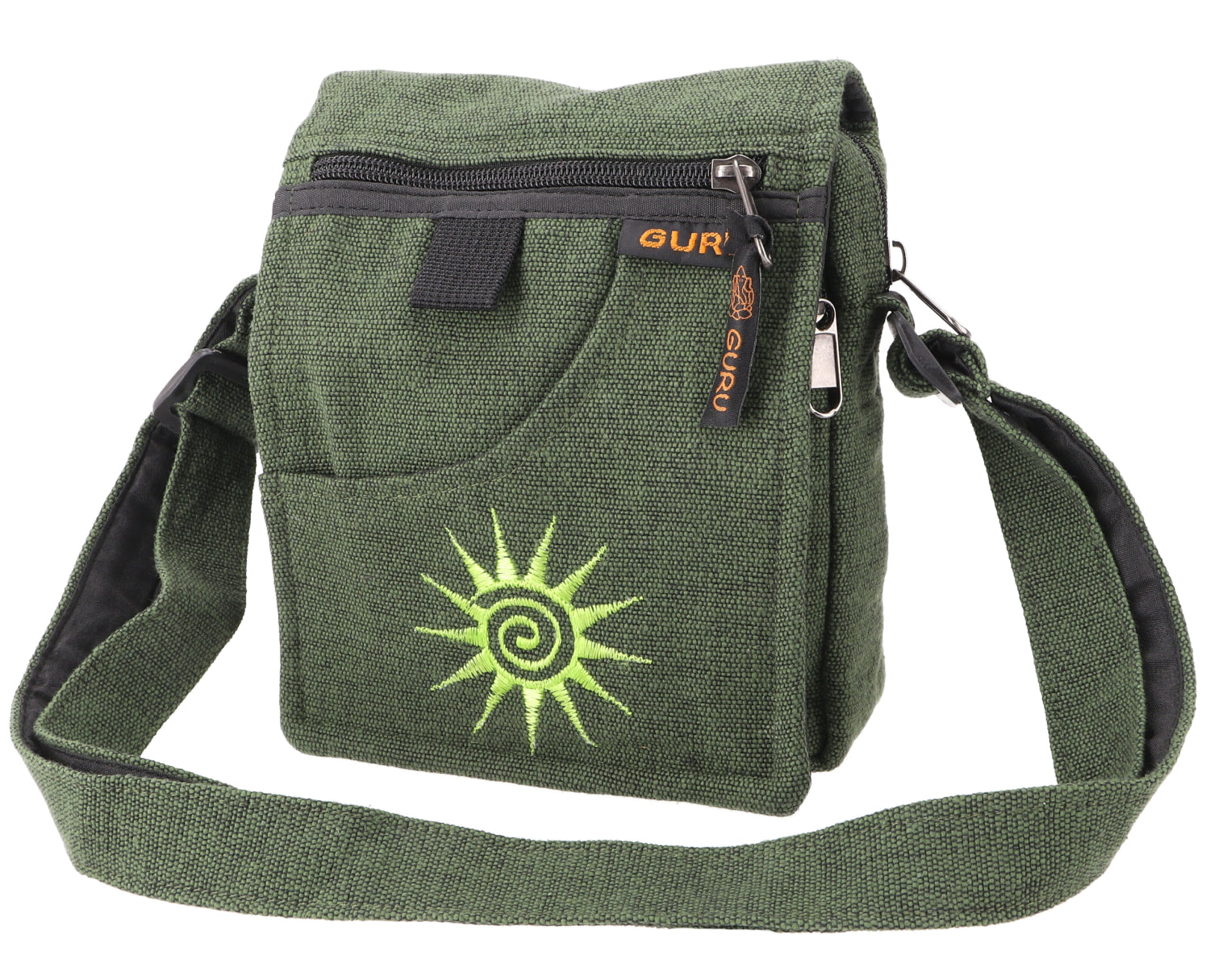 Kleine Schultertasche Sonne Grün