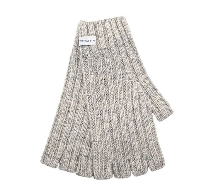 Kaschmir Handschuhe Fingerfrei Oxfordgrau