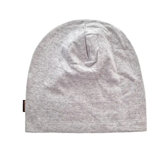 Bio-Baumwoll Fleece-Beanie Hellgrau meliert