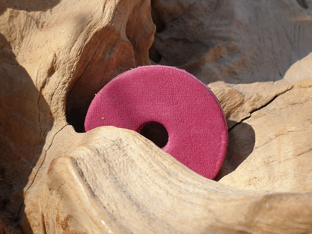 Retriever-Leine aus Softleder 280 cm mit Messing Hot Pink