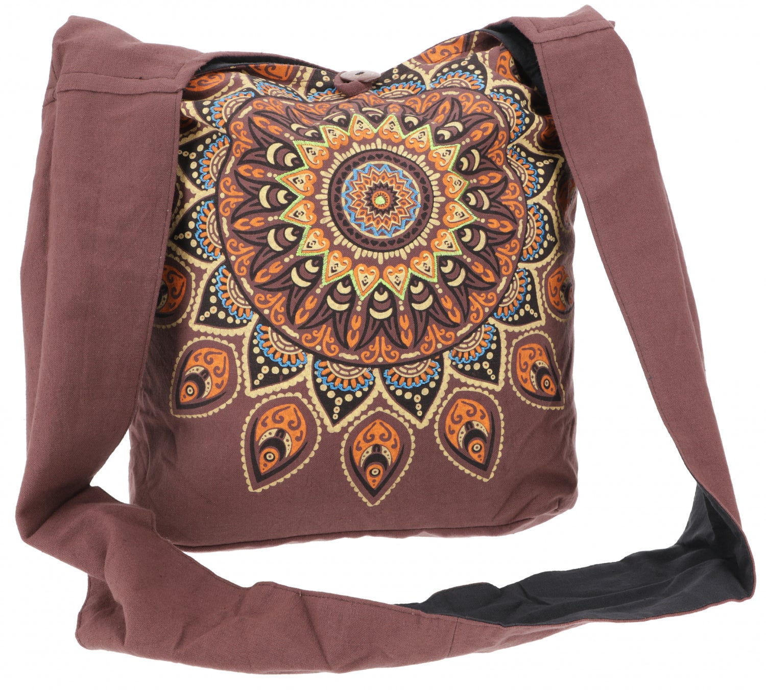 Große Schultertasche MANDALA Braun