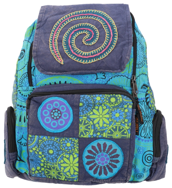 Rucksack Patchwork Blau