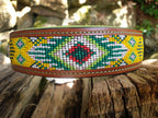 Lederhalsband Aztec Yellow 40