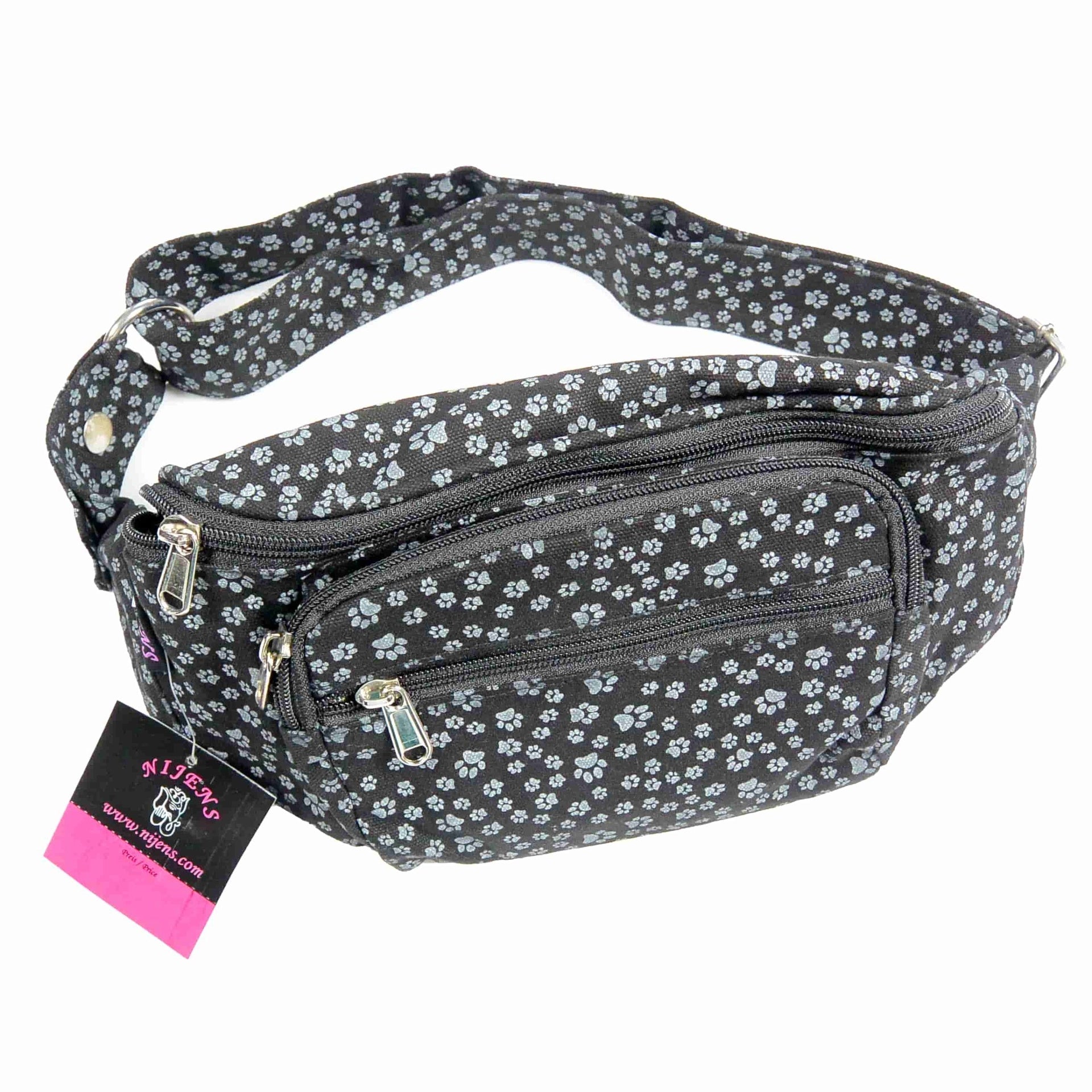Nijens Bauchtasche Torino Canvas Pfoten Schwarz